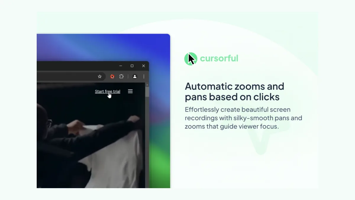 Cursorful automatic zoom and pan product preview