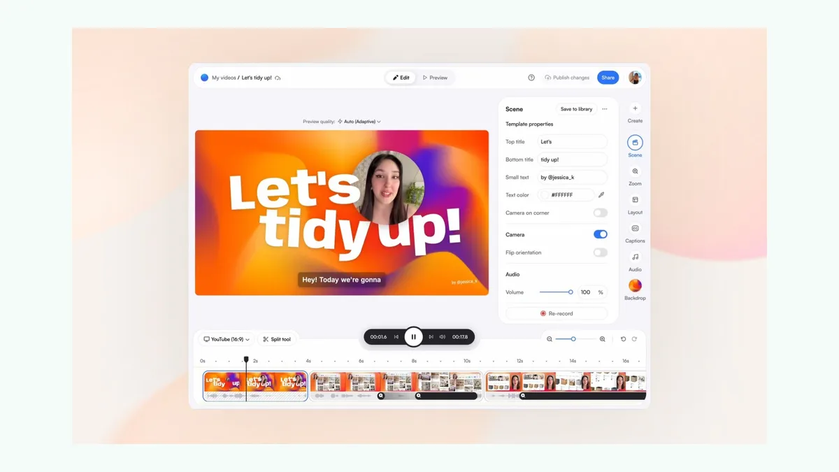 Screenity multi-scene browser video editor preview